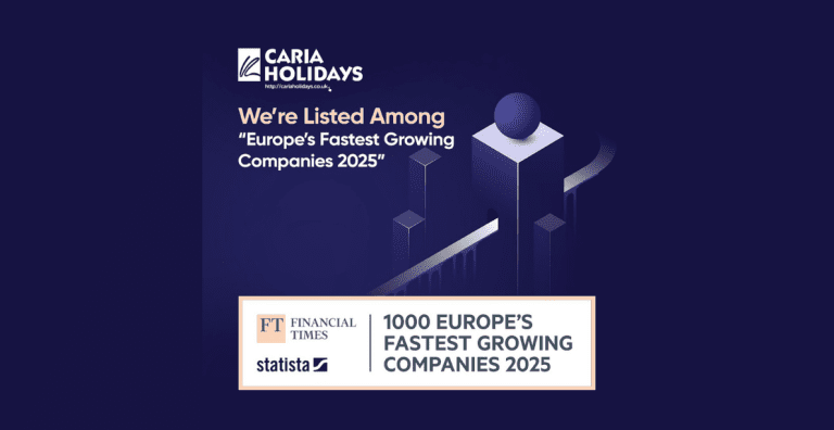 CARIA HOLIDAYS, AVRUPA’NIN EN HIZLI BÜYÜYEN ŞİRKETLERİ LİSTESİNDE