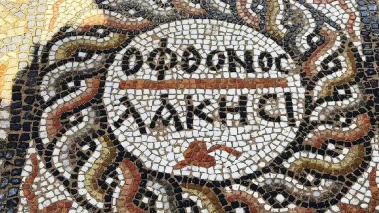 SYEDRA ANTİK KENTİ’NDE “KISKANAN ÇATLASIN” YAZILI MOZAİK BULUNDU